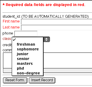 Generation of HTML form INPUT elements the echo_inputfield() method.