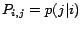 $P_{i,j}=p(j\vert i)$