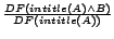 $\frac{DF(intitle(A)\wedge B)}{DF(intitle(A))}$