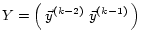 $ Y=\Bigl(\> \vec{y}^{(k-2)}\; \vec{y}^{(k-1)}\>\Bigr)$