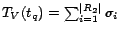 $T_V(t_q) = \sum_{i = 1}^{\vert R_2\vert}\sigma_i$