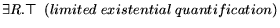 $\displaystyle \exists R.\top \ \ (limited \ existential \ quantification)$